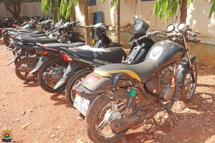 Un échantillon des moto saisi à la gendarmerie de Bobo